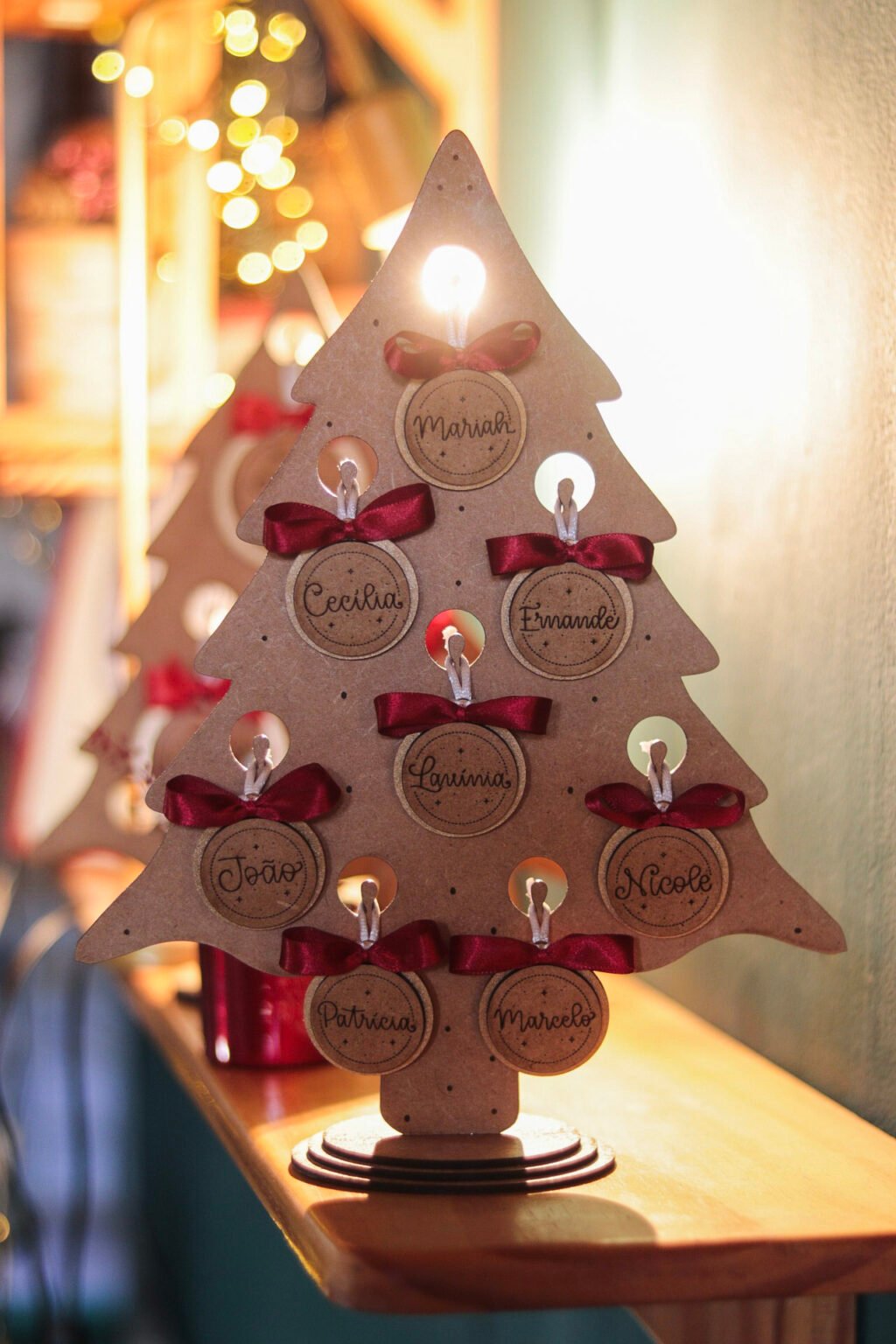 Árvore de Natal MDF com nomes